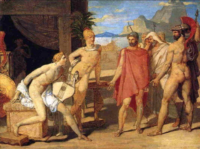 WikiOO.org - 백과 사전 - 회화, 삽화 Jean Auguste Dominique Ingres - Achilles Receiving the Envoys of Agamemnon
