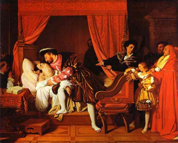 Wikioo.org – L'Encyclopédie des Beaux Arts - Peinture, Oeuvre de Jean Auguste Dominique Ingres - mort des leonardo da vinci