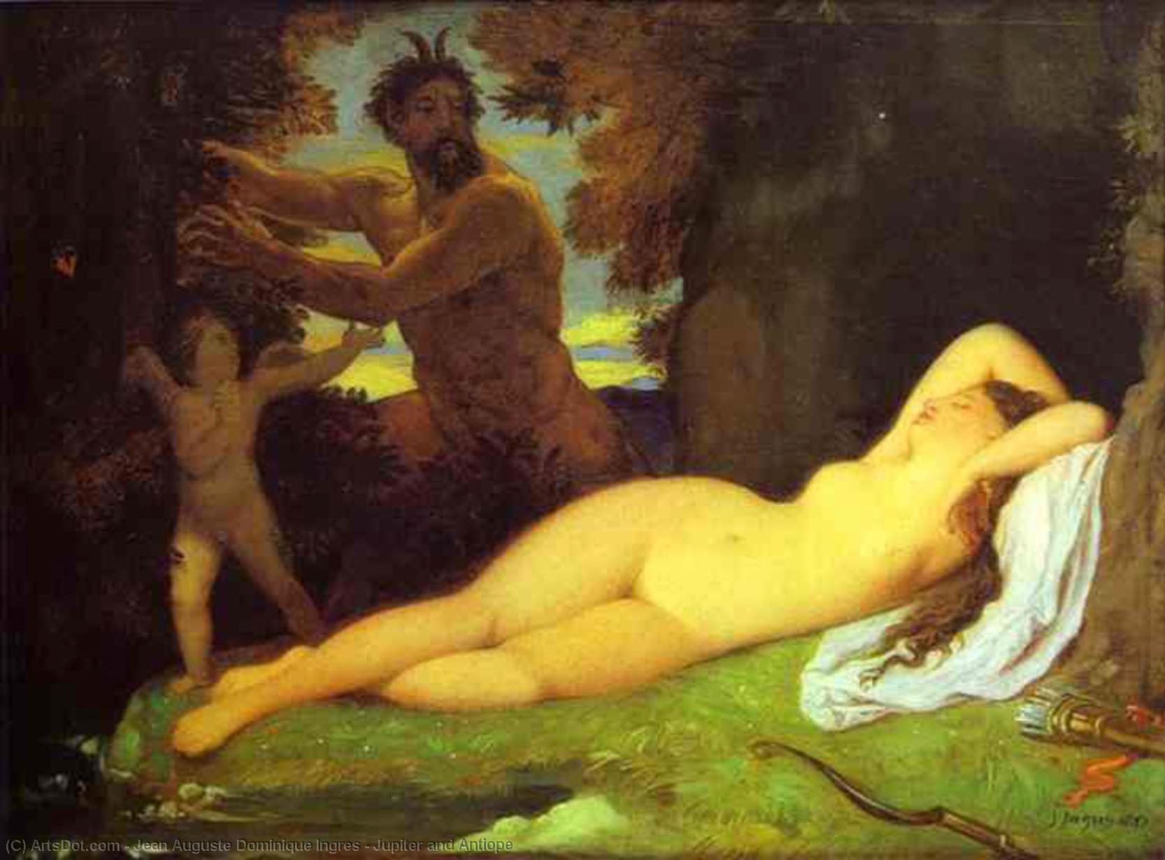 Wikioo.org - สารานุกรมวิจิตรศิลป์ - จิตรกรรม Jean Auguste Dominique Ingres - Jupiter and Antiope