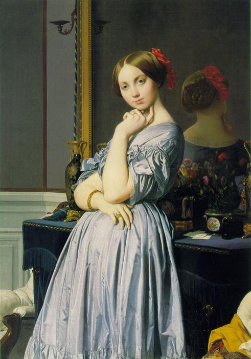 Wikoo.org - موسوعة الفنون الجميلة - اللوحة، العمل الفني Jean Auguste Dominique Ingres - Louise de Broglie, Countess d'Haussonville
