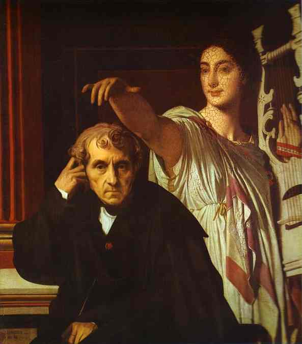 WikiOO.org - 백과 사전 - 회화, 삽화 Jean Auguste Dominique Ingres - Luigi Cherubini and the Muse of Lyric Poetry