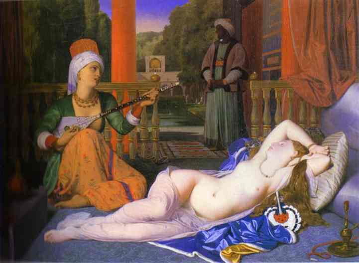 WikiOO.org - Encyclopedia of Fine Arts - Maľba, Artwork Jean Auguste Dominique Ingres - Odalisque and Slave