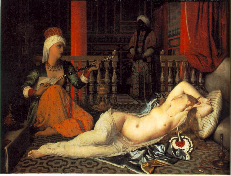Wikioo.org - The Encyclopedia of Fine Arts - Painting, Artwork by Jean Auguste Dominique Ingres - Odalisque with a Slave