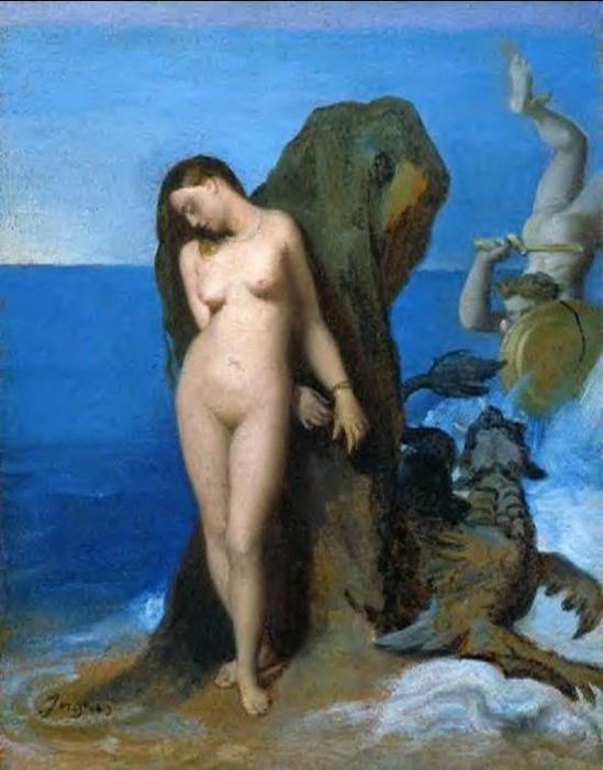 WikiOO.org - Encyclopedia of Fine Arts - Maľba, Artwork Jean Auguste Dominique Ingres - Perseus and Andromeda