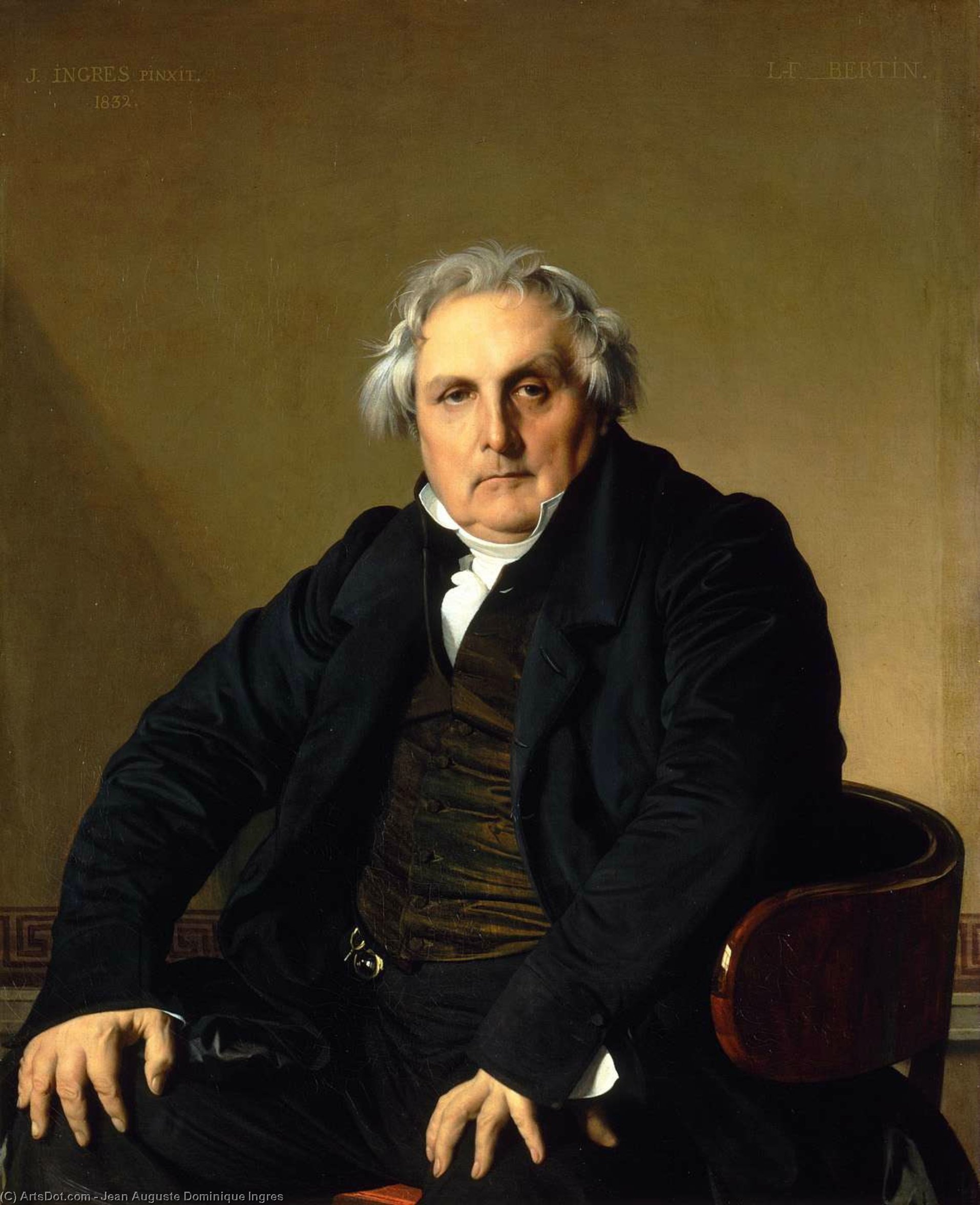 Wikioo.org - สารานุกรมวิจิตรศิลป์ - จิตรกรรม Jean Auguste Dominique Ingres - Portrait of monsieur Bertin