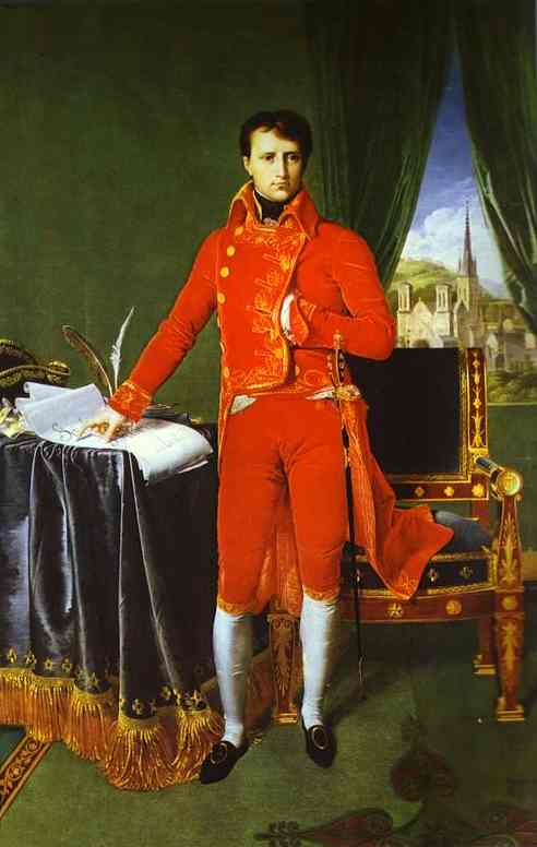 Wikoo.org - موسوعة الفنون الجميلة - اللوحة، العمل الفني Jean Auguste Dominique Ingres - Portrait of Napoléon Bonaparte, The First Council