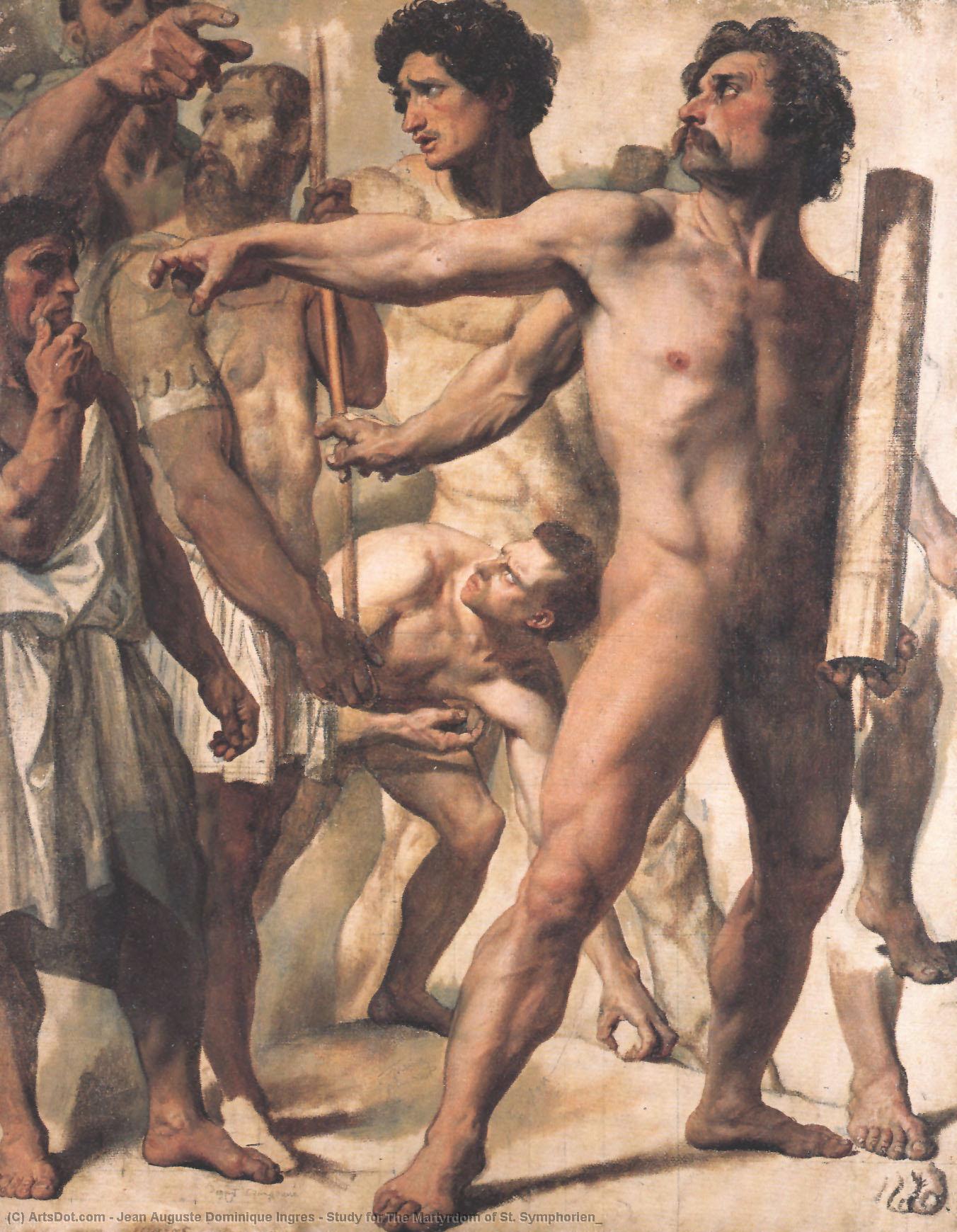 WikiOO.org – 美術百科全書 - 繪畫，作品 Jean Auguste Dominique Ingres - 研究的 殉难  的  圣  Symphorien_