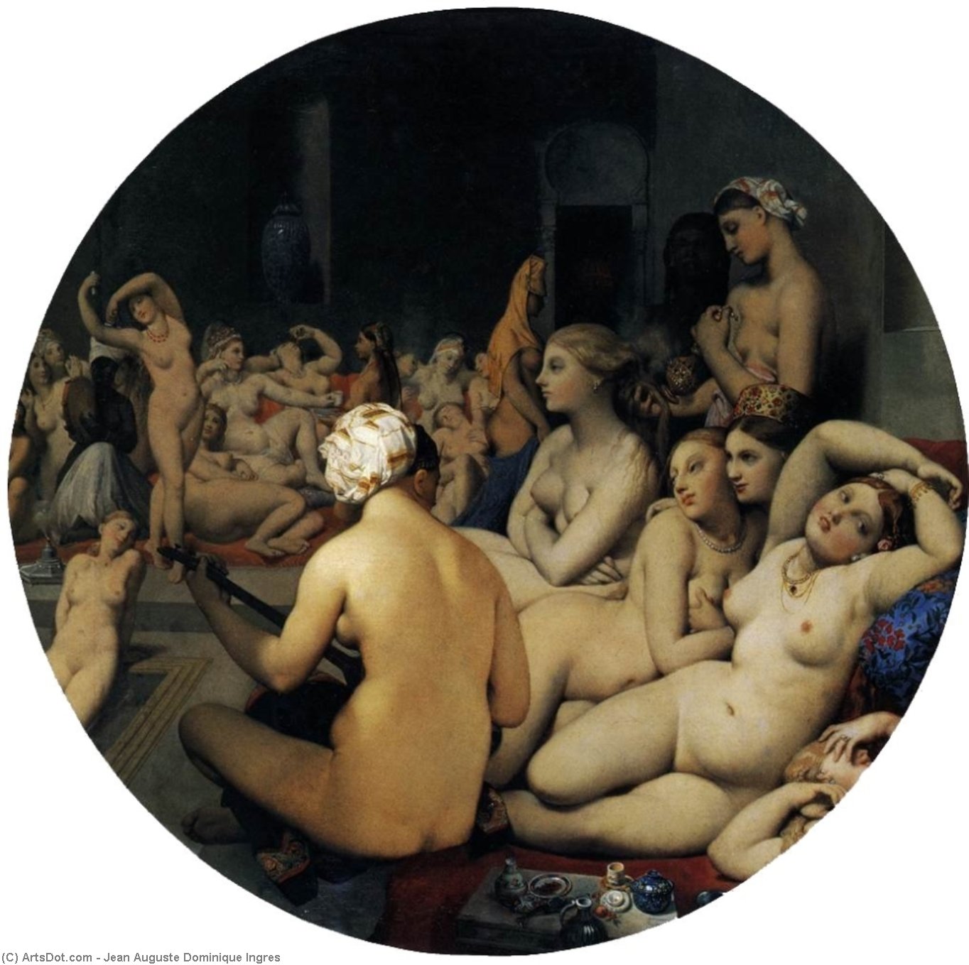 Wikioo.org - Bách khoa toàn thư về mỹ thuật - Vẽ tranh, Tác phẩm nghệ thuật Jean Auguste Dominique Ingres - The Turkish Bath