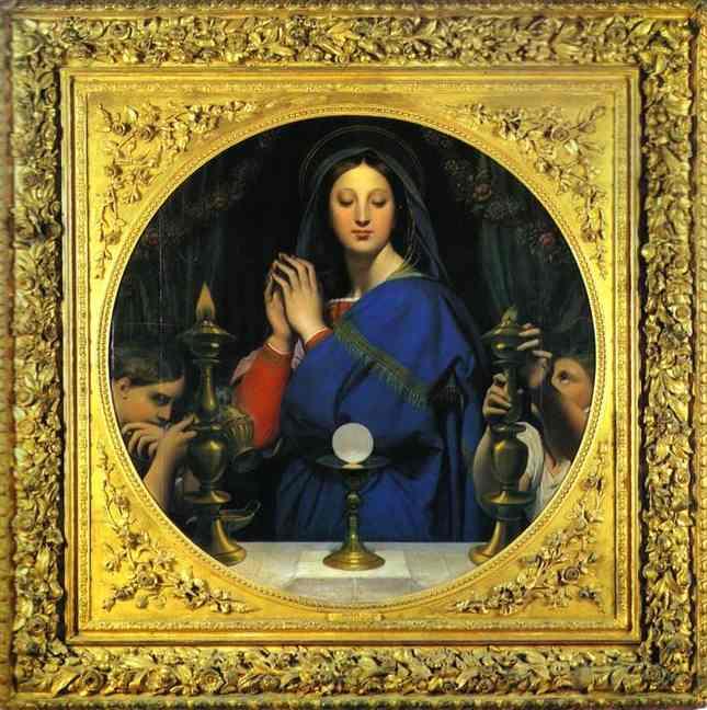 Wikioo.org - สารานุกรมวิจิตรศิลป์ - จิตรกรรม Jean Auguste Dominique Ingres - The Virgin of the Host1