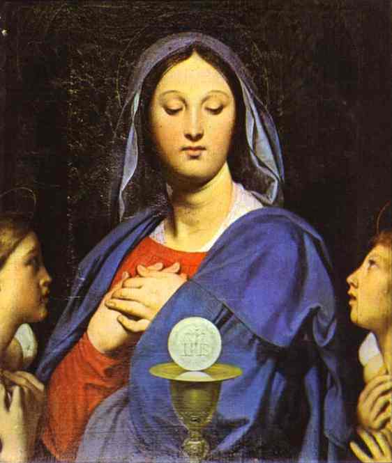Wikioo.org - Bách khoa toàn thư về mỹ thuật - Vẽ tranh, Tác phẩm nghệ thuật Jean Auguste Dominique Ingres - The Virgin of the Host2
