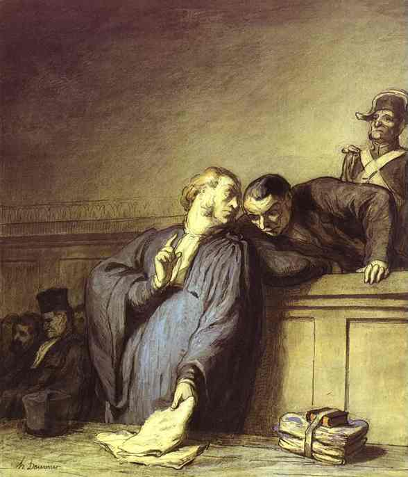Wikioo.org - The Encyclopedia of Fine Arts - Painting, Artwork by Honoré Daumier - A Criminal Case