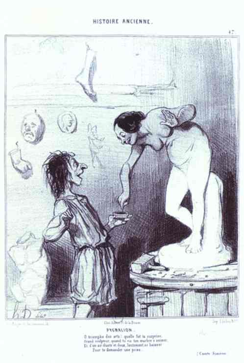 Wikioo.org - The Encyclopedia of Fine Arts - Painting, Artwork by Honoré Daumier - Ancient History Series - Pygmalion