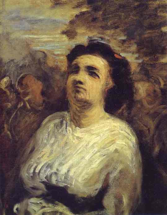 Wikioo.org – La Enciclopedia de las Bellas Artes - Pintura, Obras de arte de Honoré Daumier - Busto de una mujer