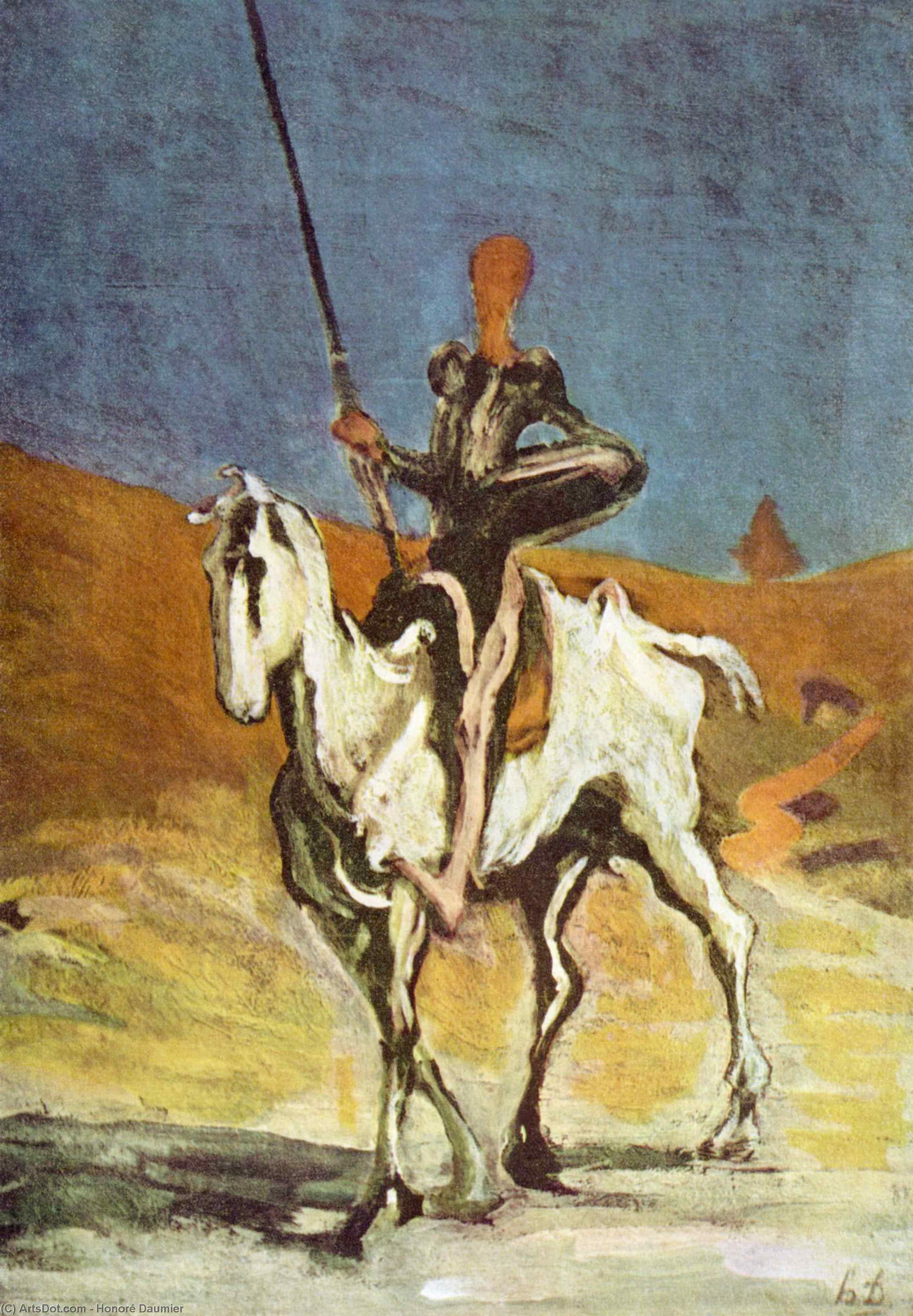 Wikioo.org - The Encyclopedia of Fine Arts - Painting, Artwork by Honoré Daumier - Don Quichotte und Sancho Pansa