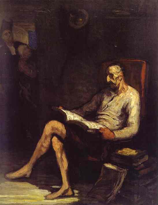 Wikioo.org – L'Encyclopédie des Beaux Arts - Peinture, Oeuvre de Honoré Daumier - Don Quichotte lecture