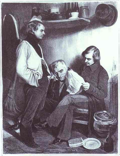WikiOO.org - Enciclopédia das Belas Artes - Pintura, Arte por Honoré Daumier - Remembrances of St. Pelagie. (Souvenir de ste Pélagie)