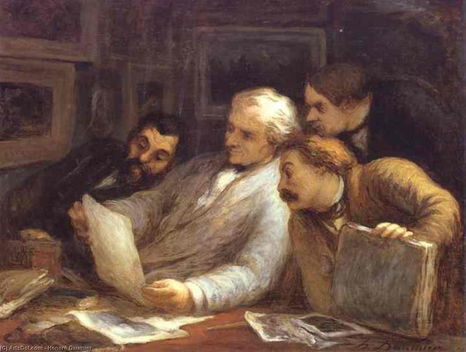 Wikioo.org - Bách khoa toàn thư về mỹ thuật - Vẽ tranh, Tác phẩm nghệ thuật Honoré Daumier - The Etching Amateurs