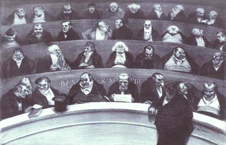 Wikioo.org - The Encyclopedia of Fine Arts - Painting, Artwork by Honoré Daumier - The Legislative Belly