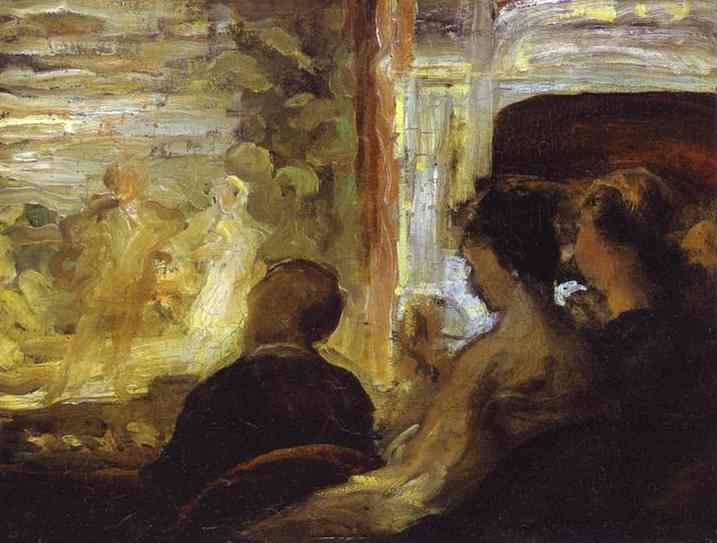 WikiOO.org – 美術百科全書 - 繪畫，作品 Honoré Daumier - 剧院 框