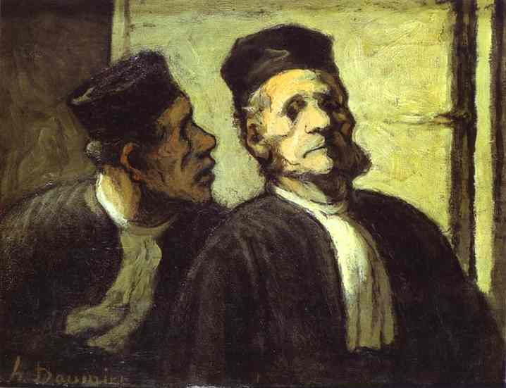 Wikioo.org - Bách khoa toàn thư về mỹ thuật - Vẽ tranh, Tác phẩm nghệ thuật Honoré Daumier - Two Lawyers