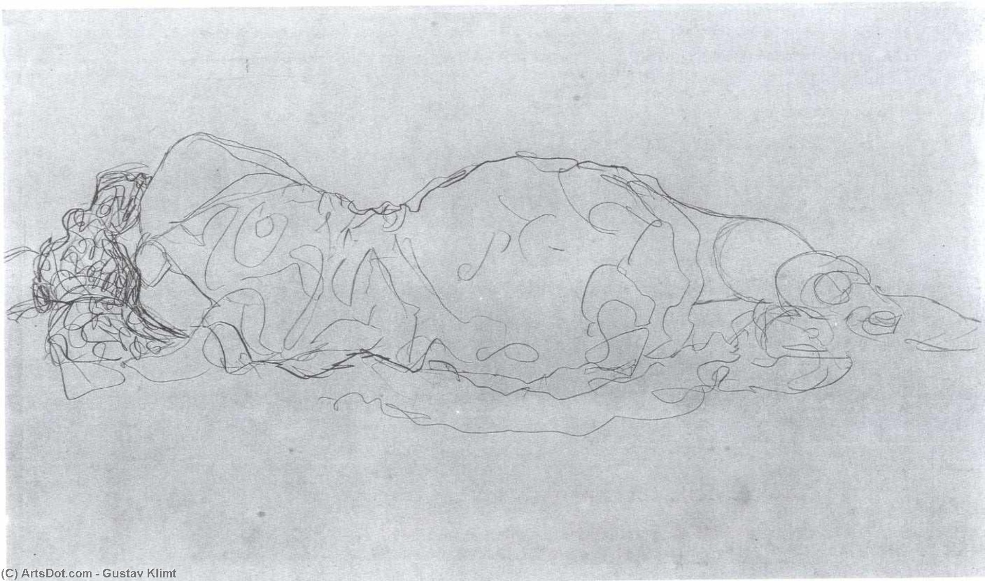 WikiOO.org - Енциклопедія образотворчого мистецтва - Живопис, Картини
 Gustav Klimt - Ausgestreckte Frau
