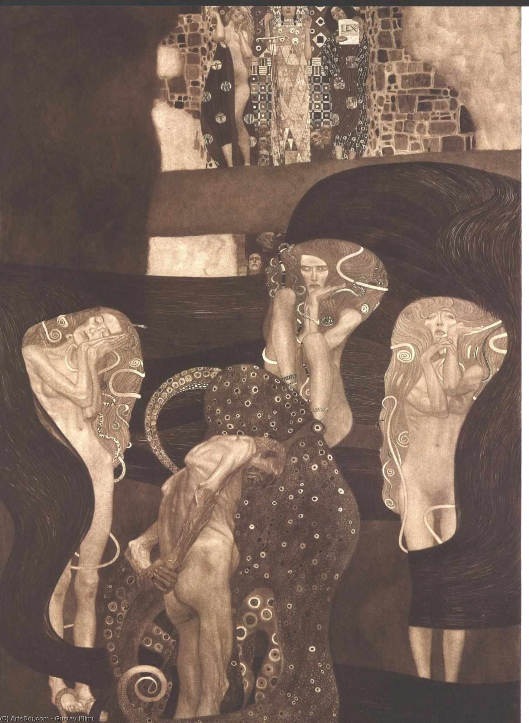 WikiOO.org - Encyclopedia of Fine Arts - Maľba, Artwork Gustav Klimt - Jurisprudence