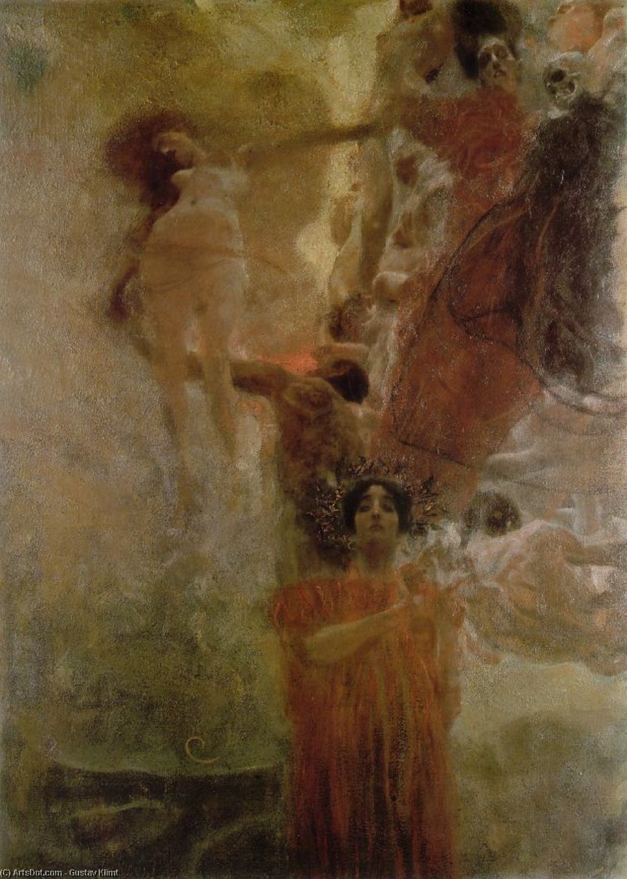 WikiOO.org - Енциклопедия за изящни изкуства - Живопис, Произведения на изкуството Gustav Klimt - Medicine (composition draft)