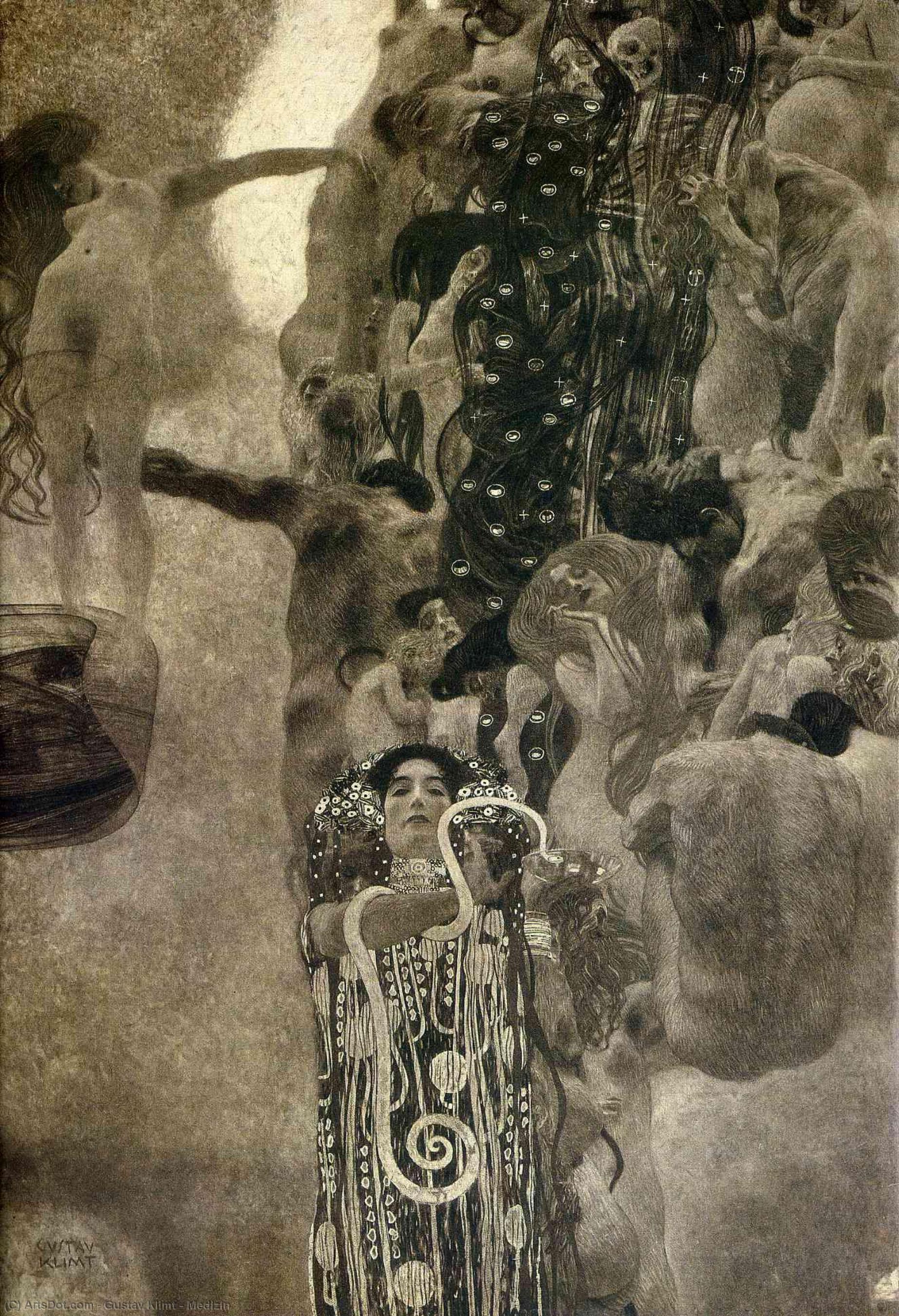 Wikioo.org - The Encyclopedia of Fine Arts - Painting, Artwork by Gustav Klimt - Medizin