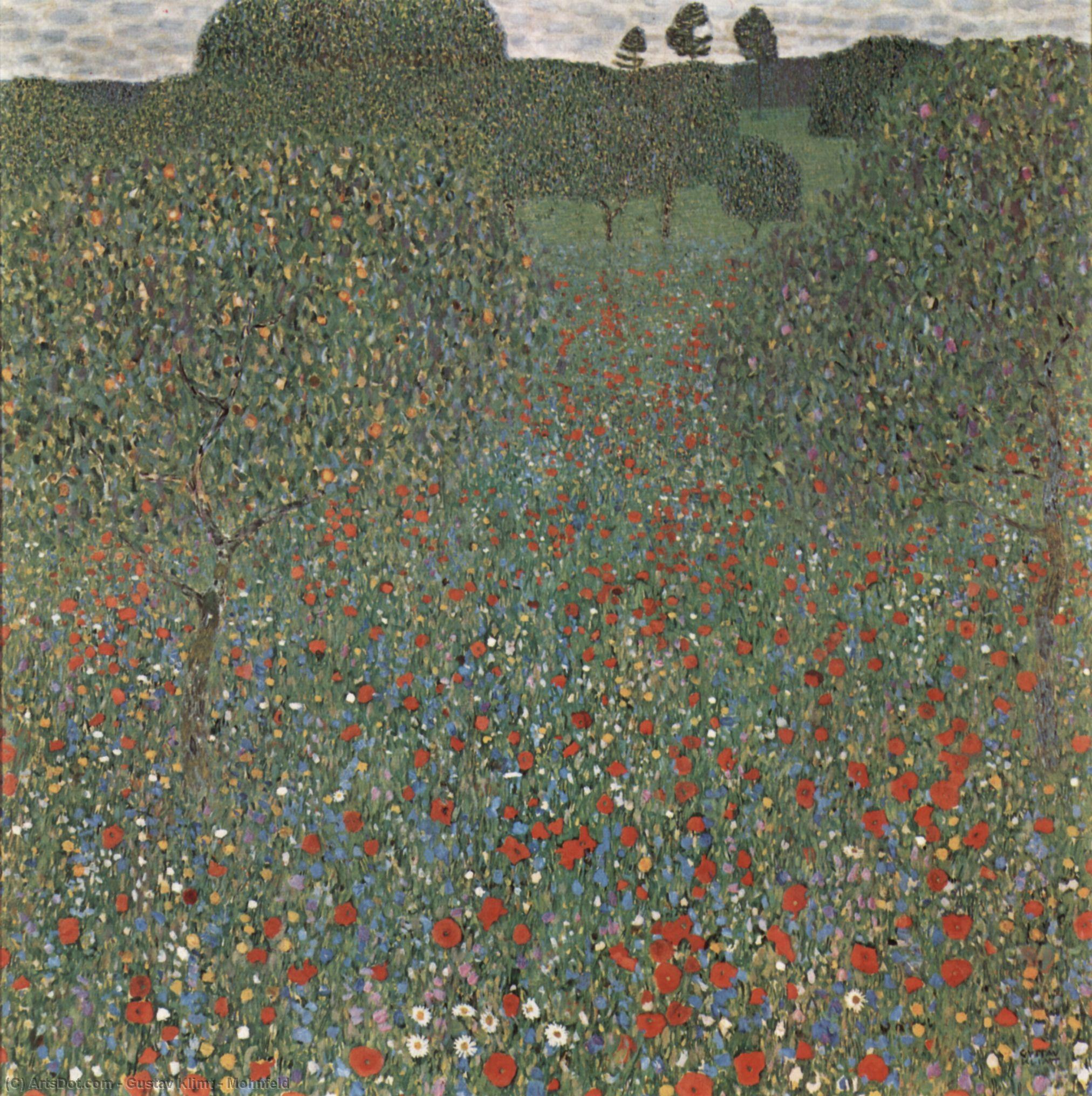 WikiOO.org - 백과 사전 - 회화, 삽화 Gustav Klimt - Mohnfeld