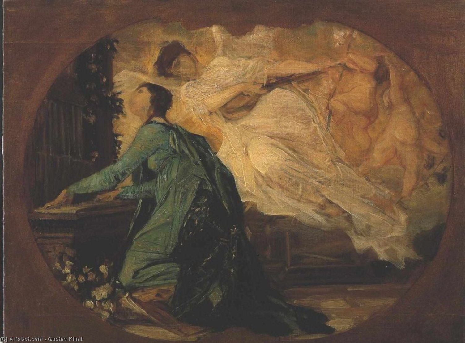 Wikioo.org - The Encyclopedia of Fine Arts - Painting, Artwork by Gustav Klimt - Orgelspielerin