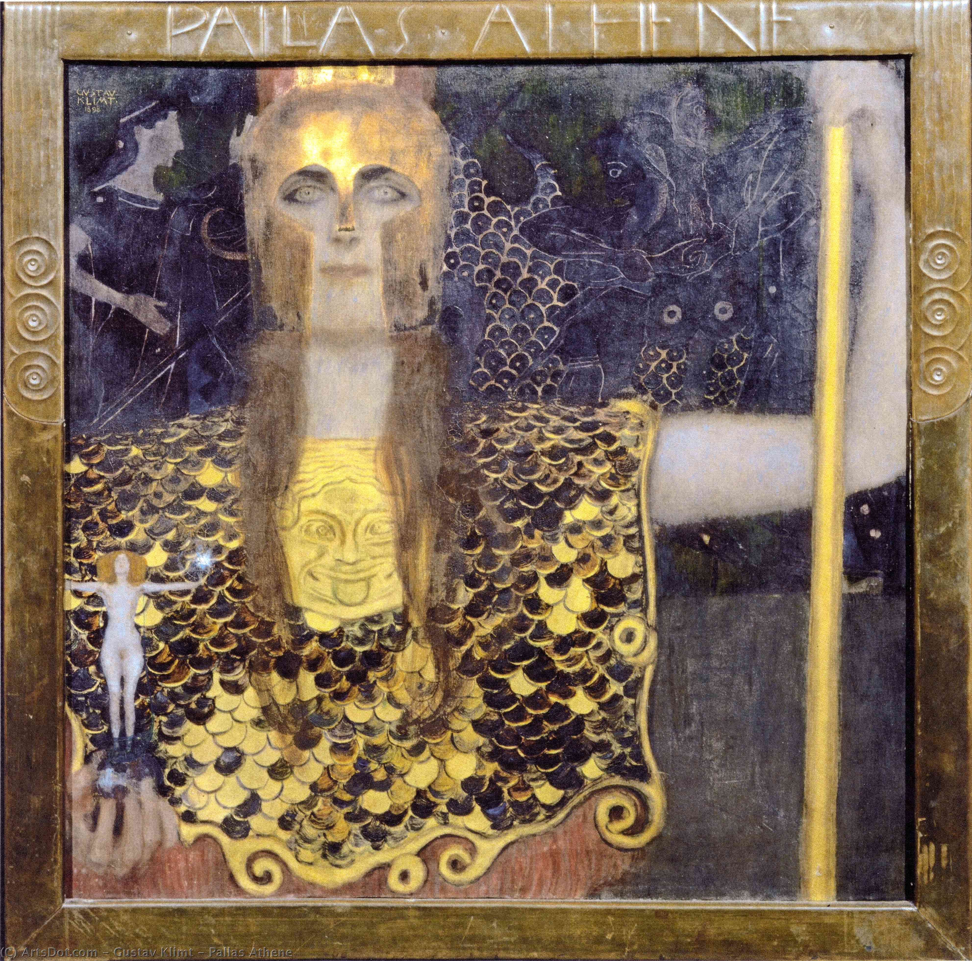 WikiOO.org - Encyclopedia of Fine Arts - Maalaus, taideteos Gustav Klimt - Pallas Athene