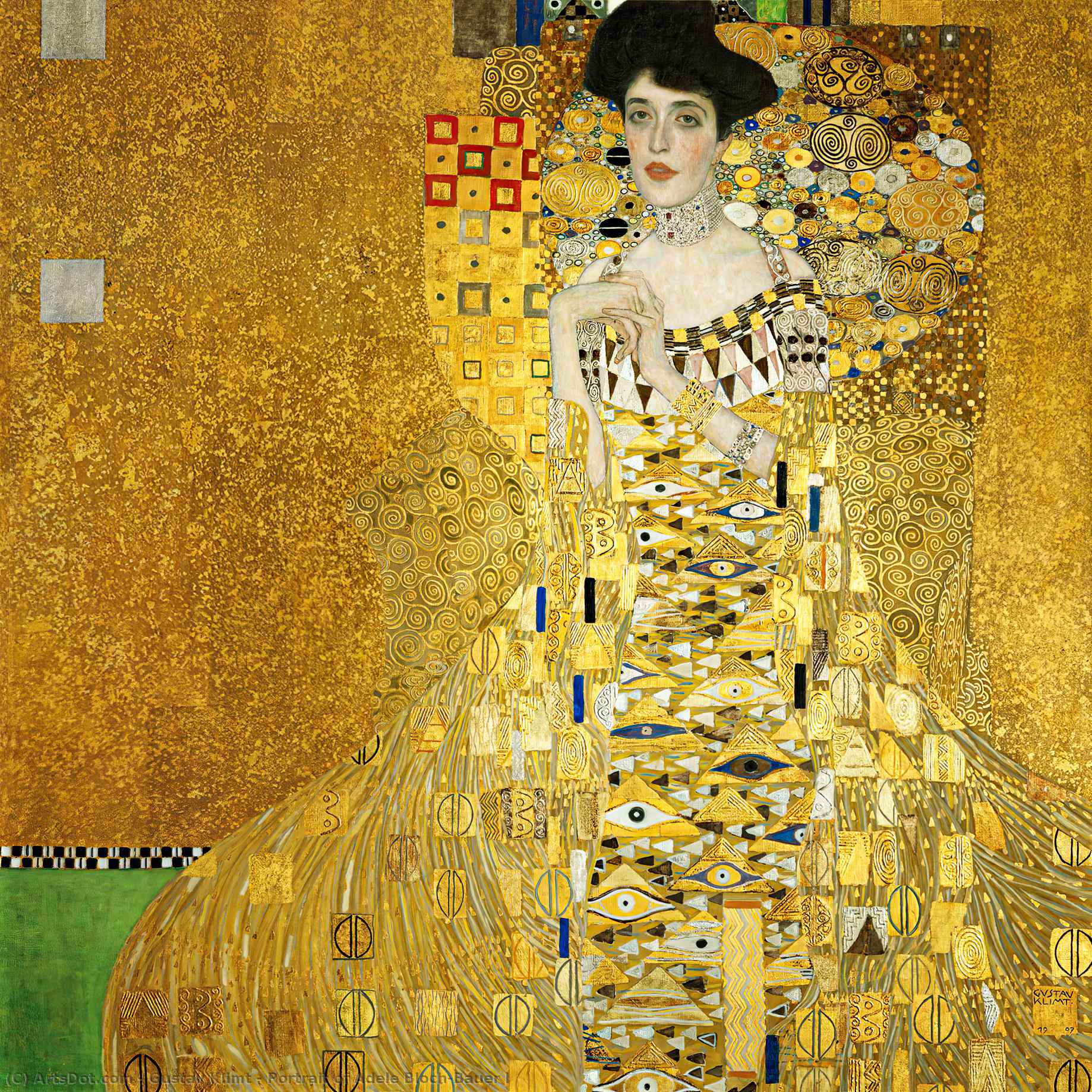 Wikioo.org - The Encyclopedia of Fine Arts - Painting, Artwork by Gustav Klimt - Portrait of Adele Bloch-Bauer I