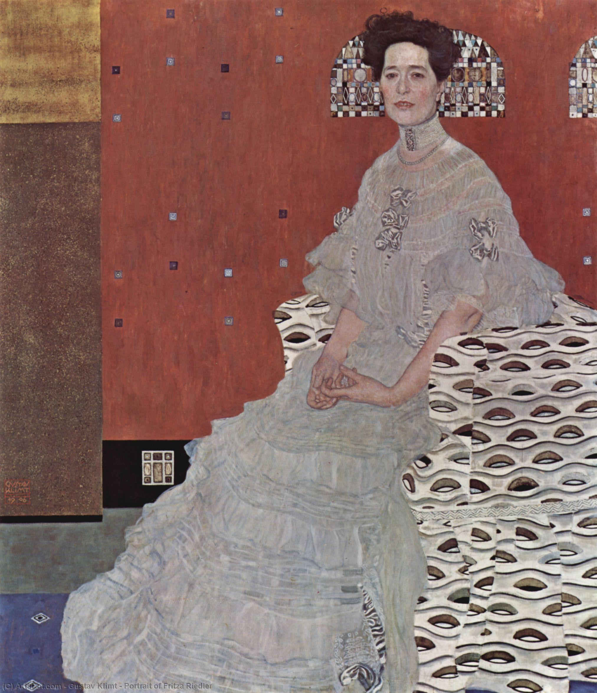 Wikioo.org - Bách khoa toàn thư về mỹ thuật - Vẽ tranh, Tác phẩm nghệ thuật Gustav Klimt - Portrait of Fritza Riedler