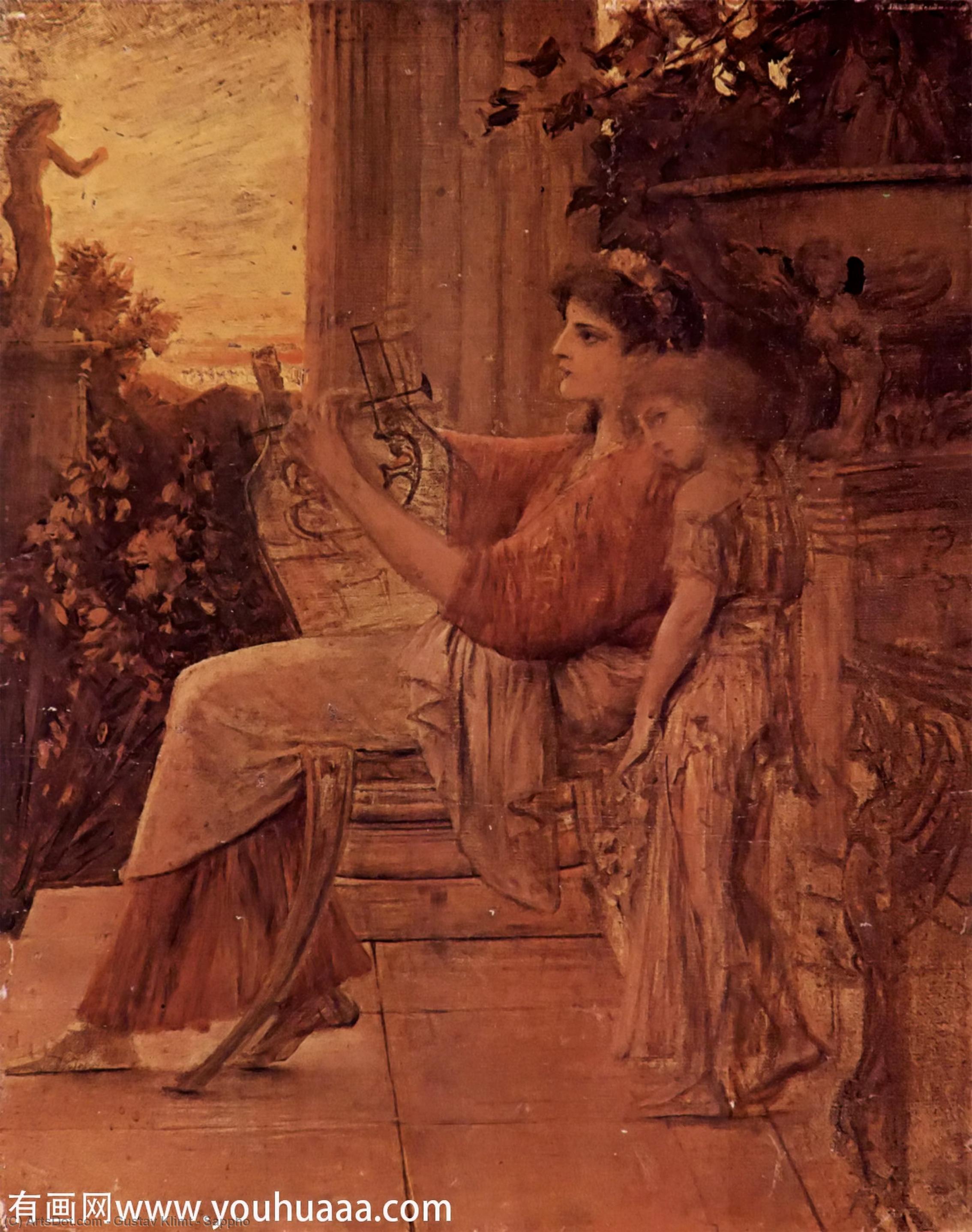 Wikioo.org – L'Enciclopedia delle Belle Arti - Pittura, Opere di Gustav Klimt - Saffo