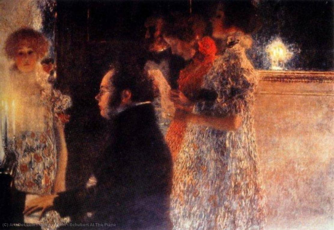 Wikioo.org - The Encyclopedia of Fine Arts - Painting, Artwork by Gustav Klimt - Schubert At The Piano