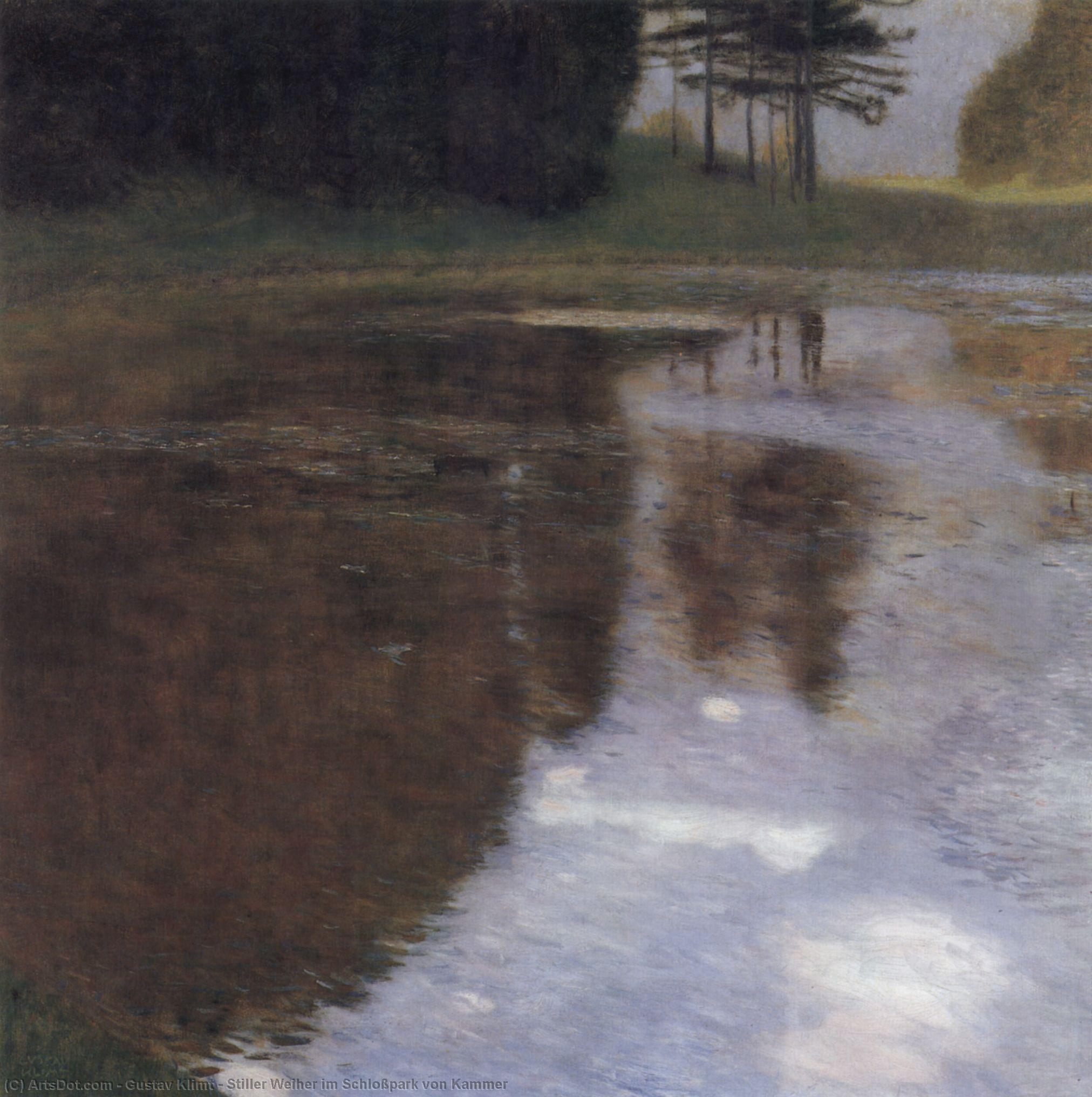 Wikioo.org - The Encyclopedia of Fine Arts - Painting, Artwork by Gustav Klimt - Stiller Weiher im Schloßpark von Kammer