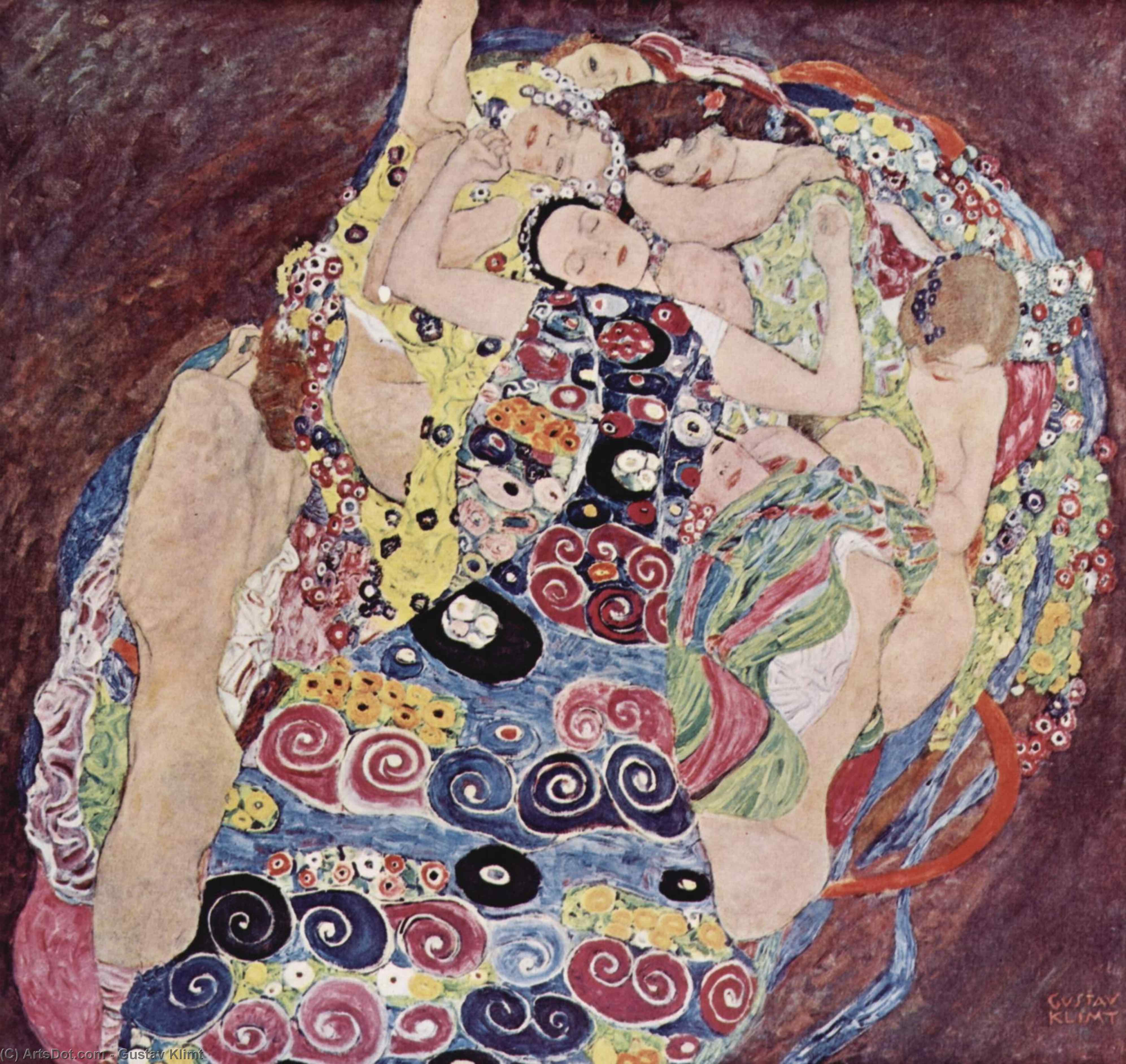 Wikoo.org - موسوعة الفنون الجميلة - اللوحة، العمل الفني Gustav Klimt - The Virgins (Die Jungfrau)