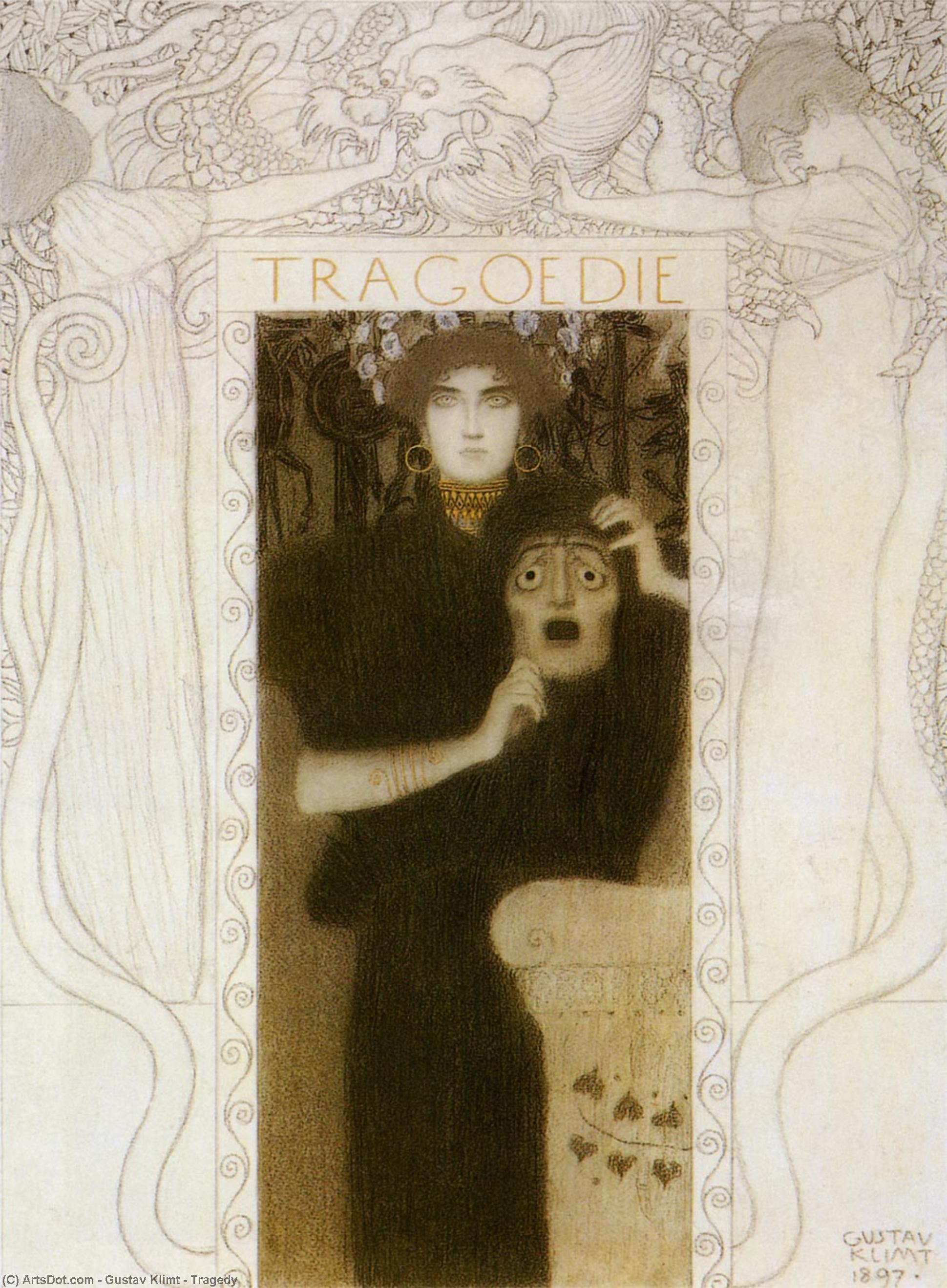WikiOO.org - Encyclopedia of Fine Arts - Lukisan, Artwork Gustav Klimt - Tragedy
