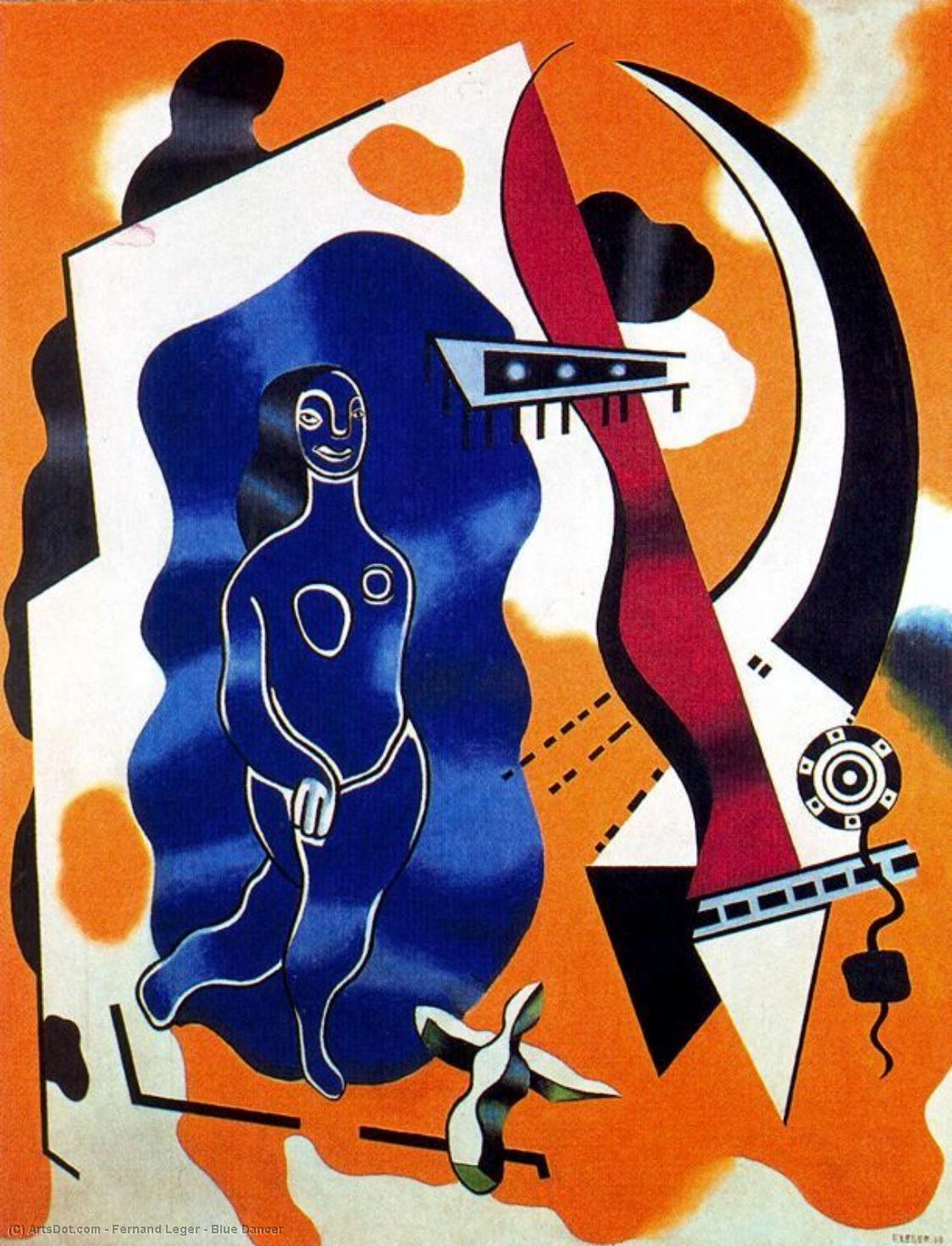WikiOO.org - Encyclopedia of Fine Arts - Maleri, Artwork Fernand Leger - Blue Dancer