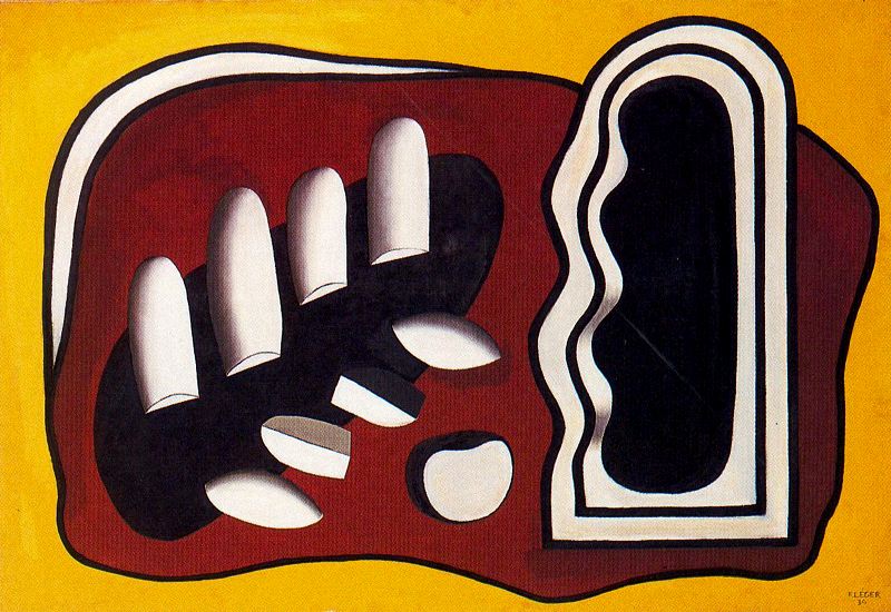 Wikioo.org – La Enciclopedia de las Bellas Artes - Pintura, Obras de arte de Fernand Leger - composición en un amarillo de fondo