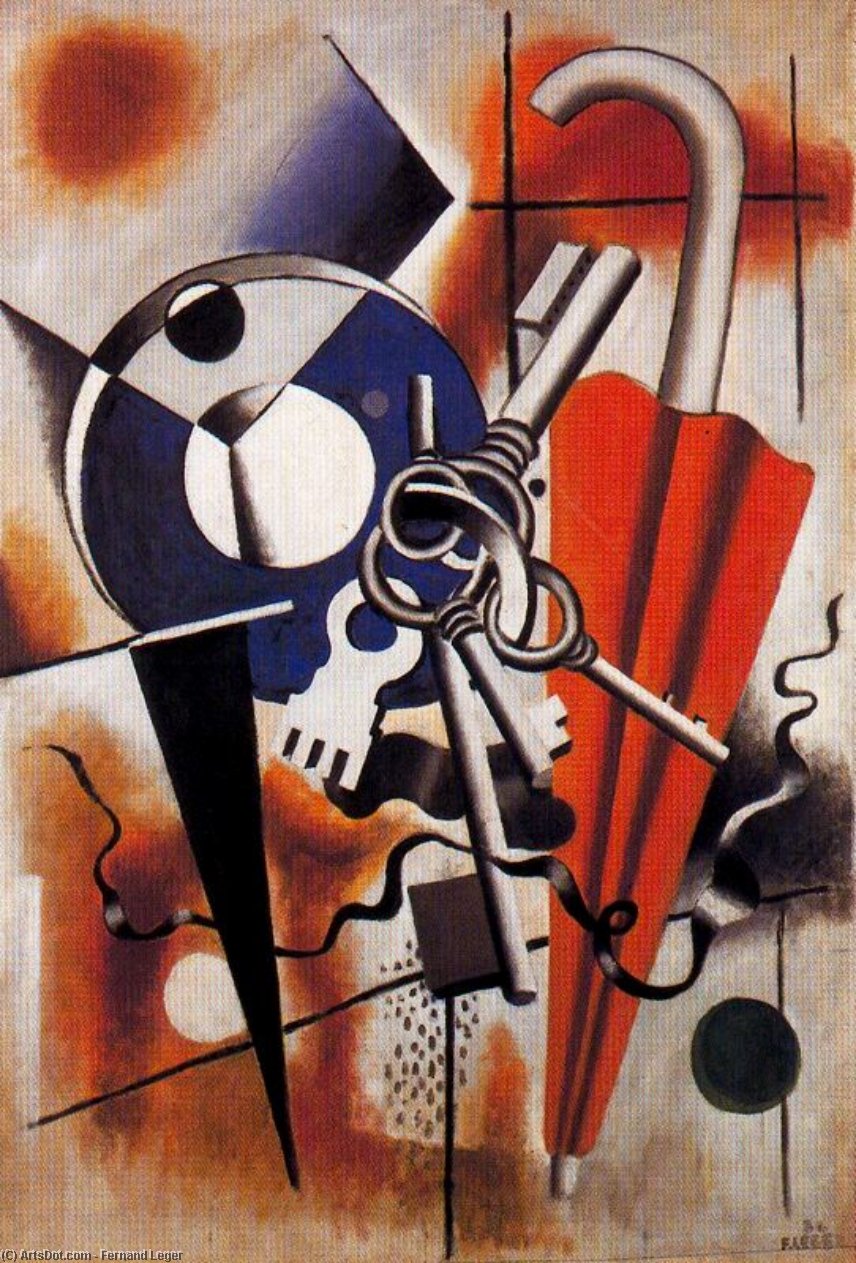 WikiOO.org - Encyclopedia of Fine Arts - Maleri, Artwork Fernand Leger - Composition with compass