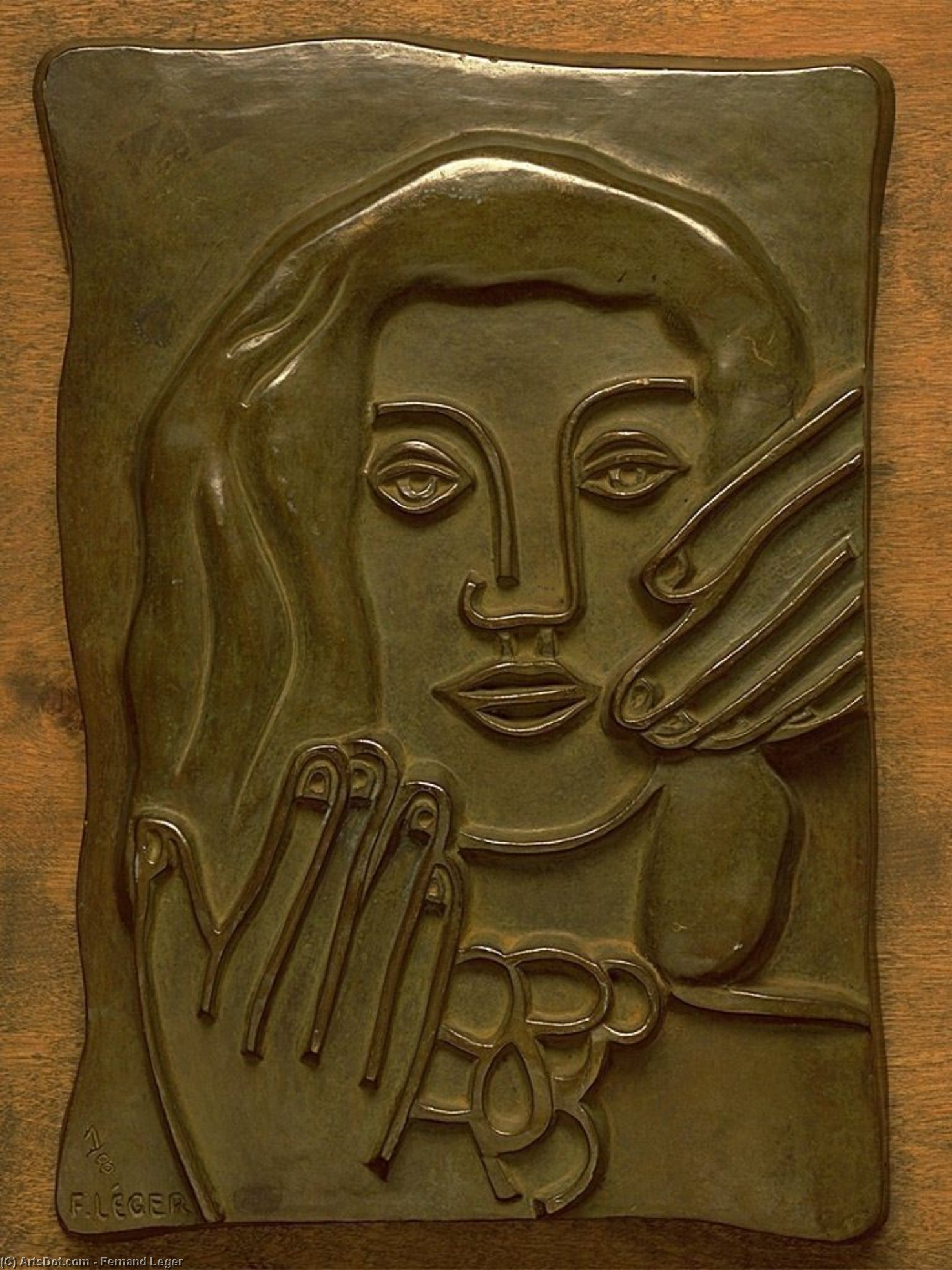 WikiOO.org - Encyclopedia of Fine Arts - Maleri, Artwork Fernand Leger - Head of a Woman