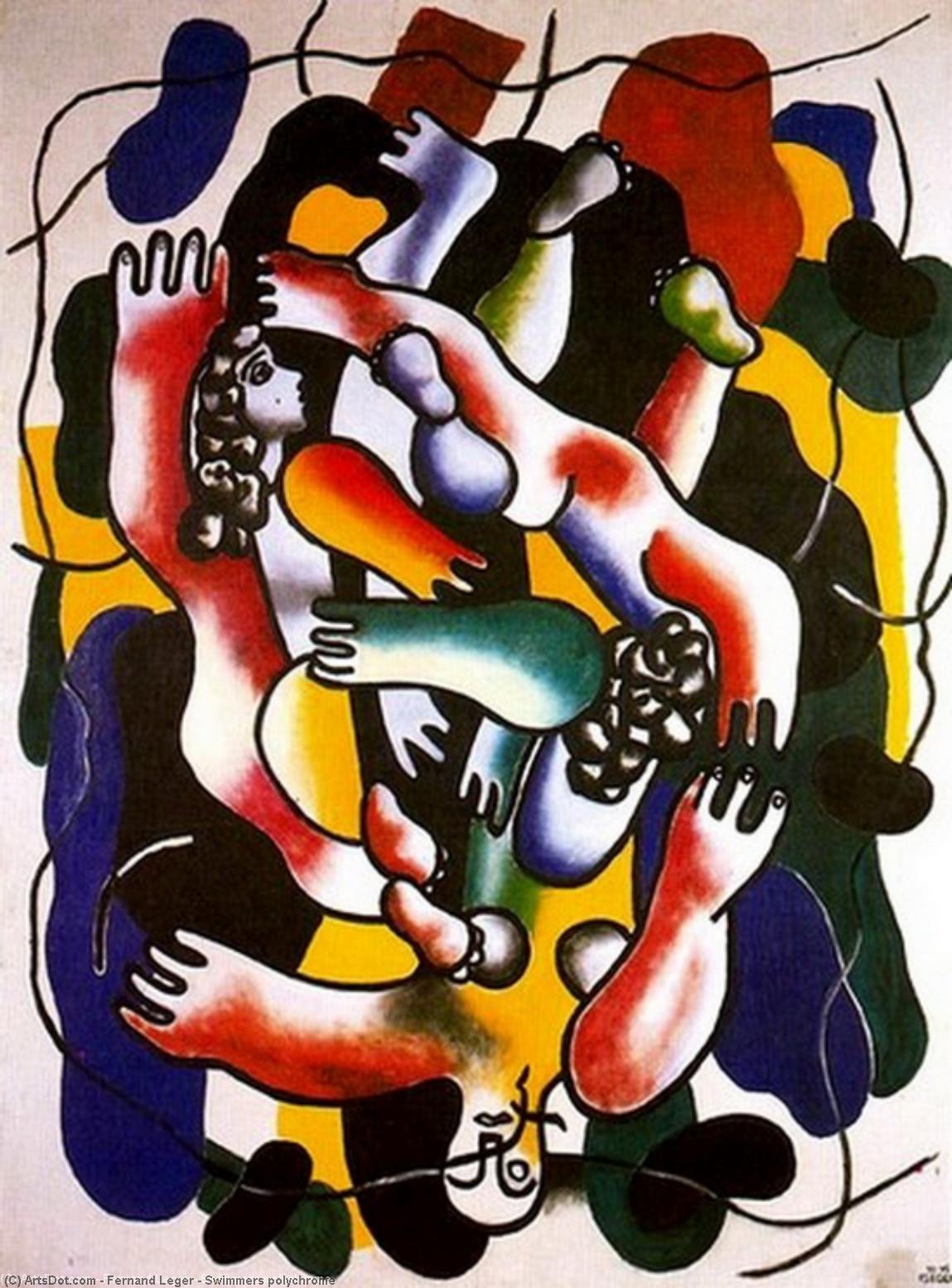 Wikioo.org - The Encyclopedia of Fine Arts - Painting, Artwork by Fernand Leger - Swimmers polychrome