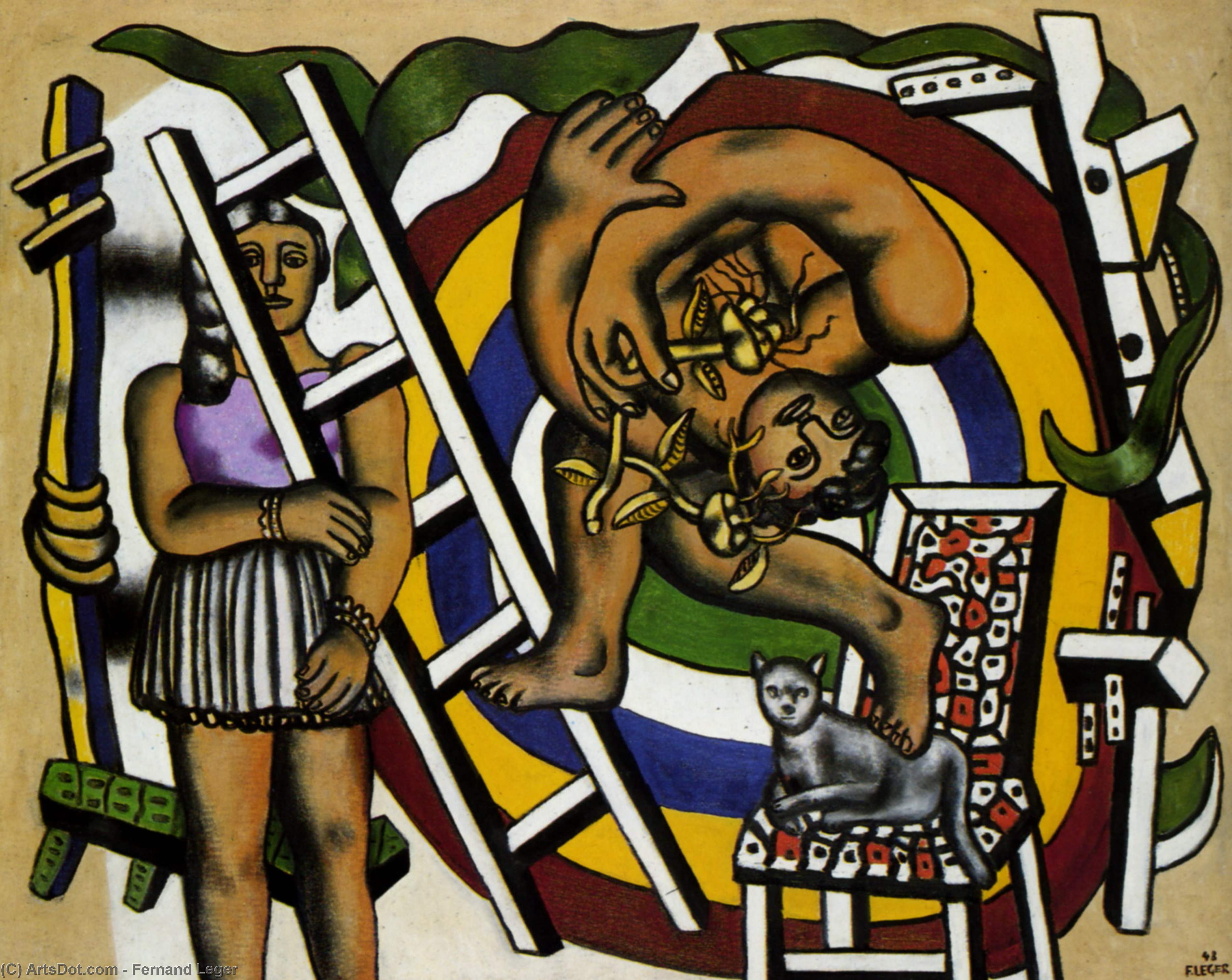 Wikioo.org - The Encyclopedia of Fine Arts - Painting, Artwork by Fernand Leger - The acrobat and his partner