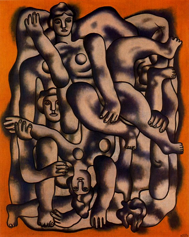 Wikioo.org - The Encyclopedia of Fine Arts - Painting, Artwork by Fernand Leger - The acrobats of gray