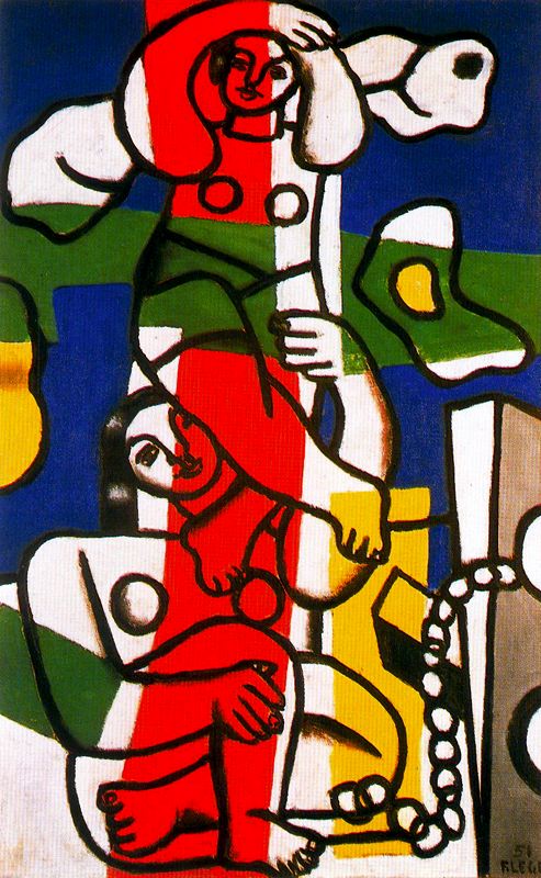 Wikioo.org - The Encyclopedia of Fine Arts - Painting, Artwork by Fernand Leger - The acrobats polychrome