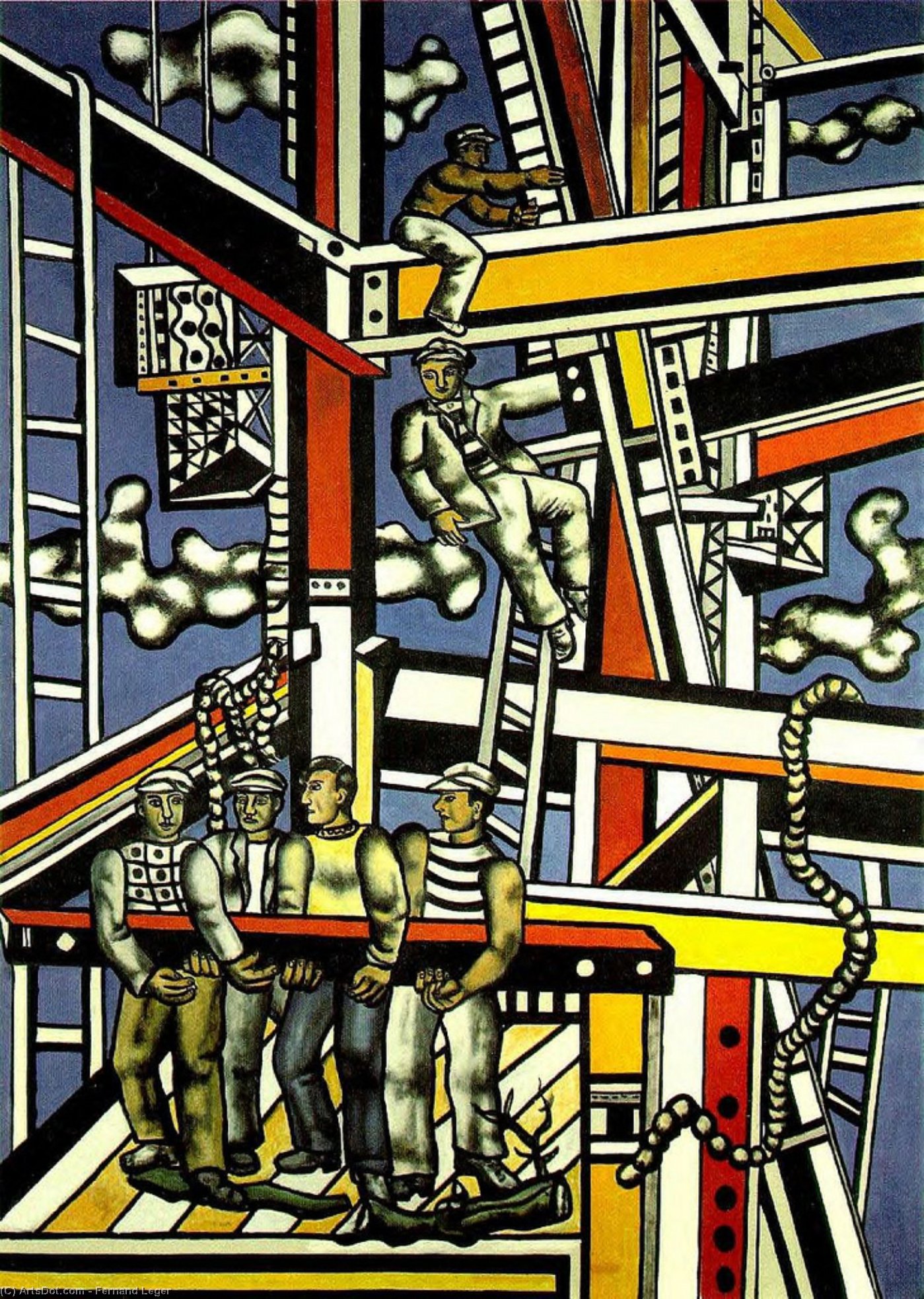 WikiOO.org - Encyclopedia of Fine Arts - Maleri, Artwork Fernand Leger - The Builders