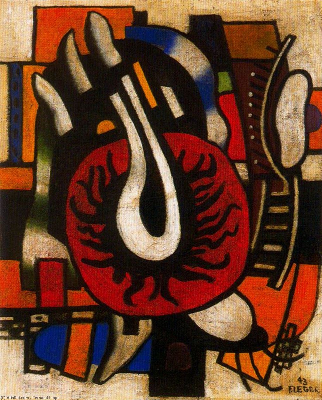 Wikioo.org - The Encyclopedia of Fine Arts - Painting, Artwork by Fernand Leger - The red disc