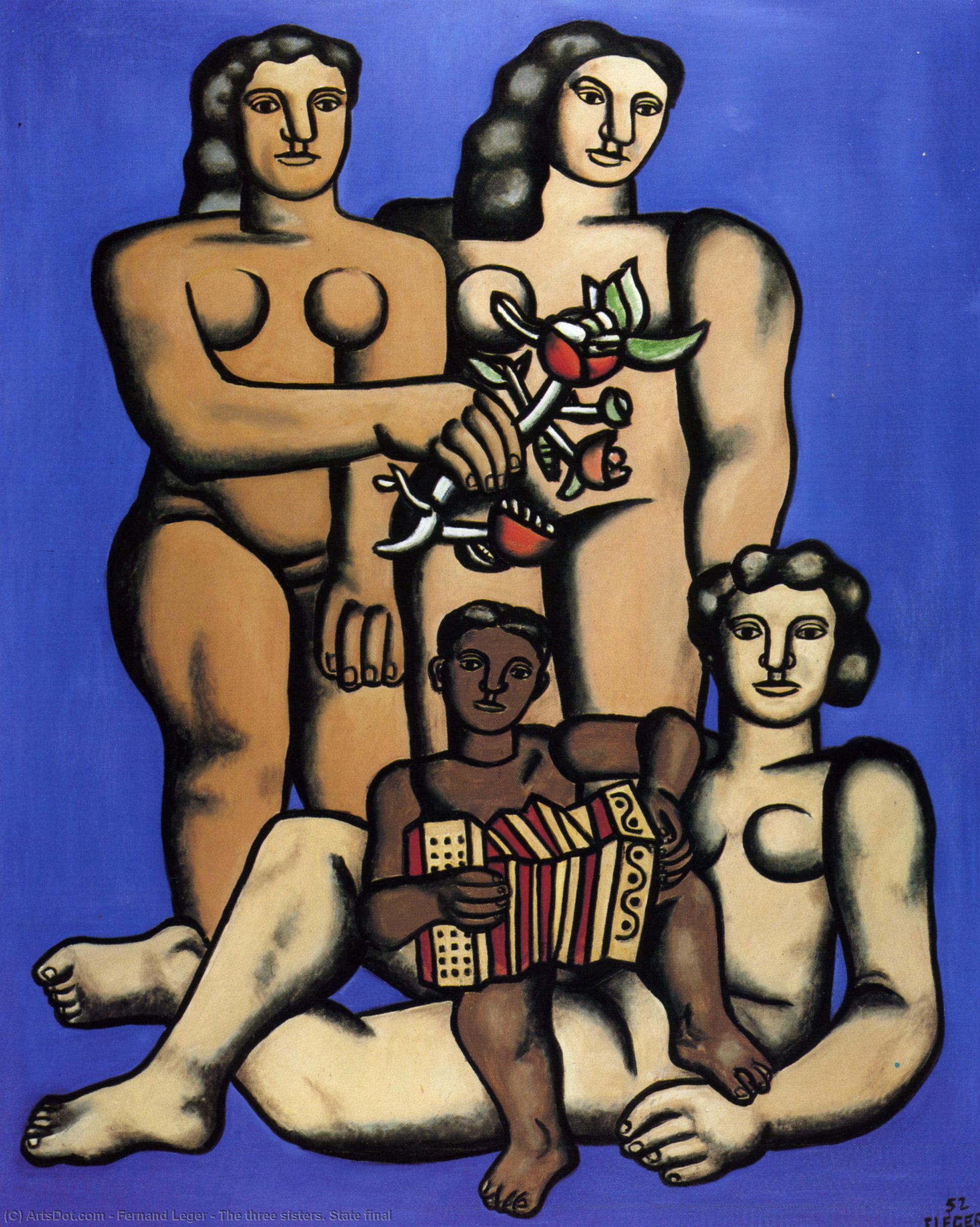 Wikioo.org - The Encyclopedia of Fine Arts - Painting, Artwork by Fernand Leger - The three sisters. State final