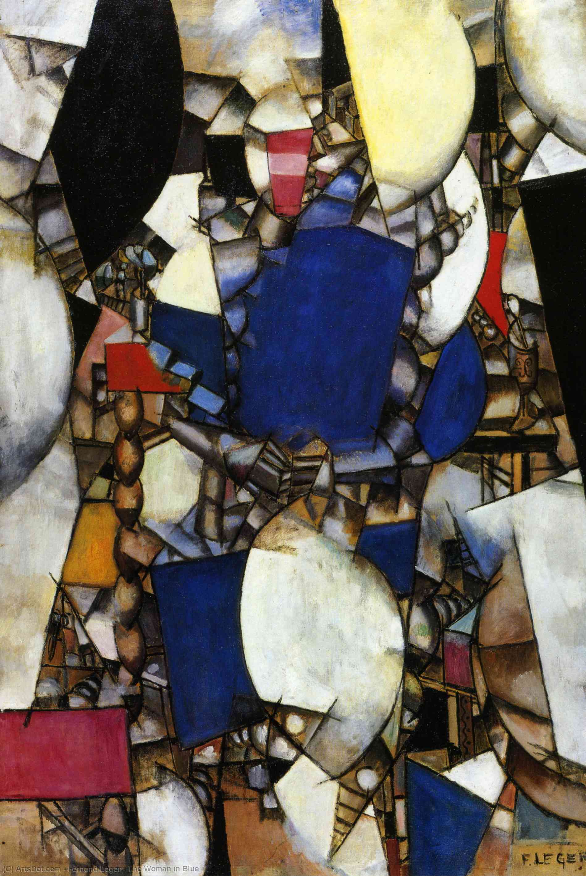 Wikioo.org - The Encyclopedia of Fine Arts - Painting, Artwork by Fernand Leger - The Woman in Blue
